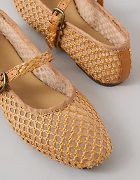 Chaussure à talon chiquet de style Charles IX en maille raphia AE