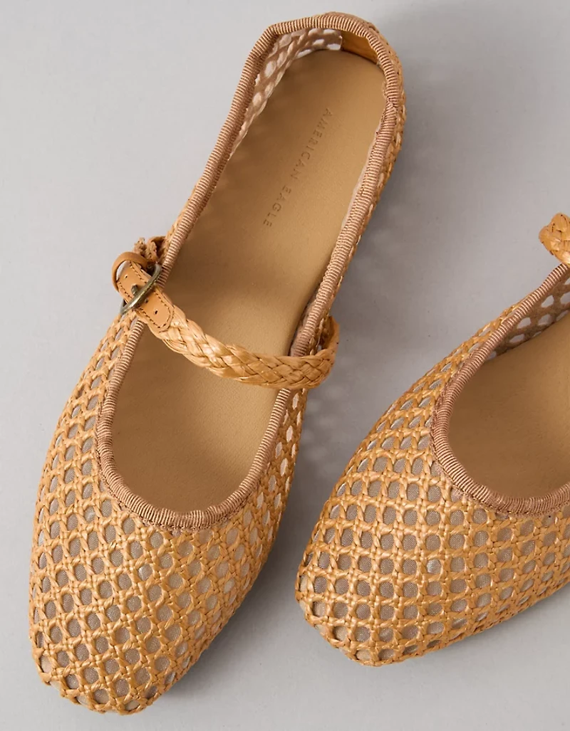 Chaussure à talon chiquet de style Charles IX en maille raphia AE