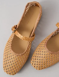 Chaussure à talon chiquet de style Charles IX en maille raphia AE