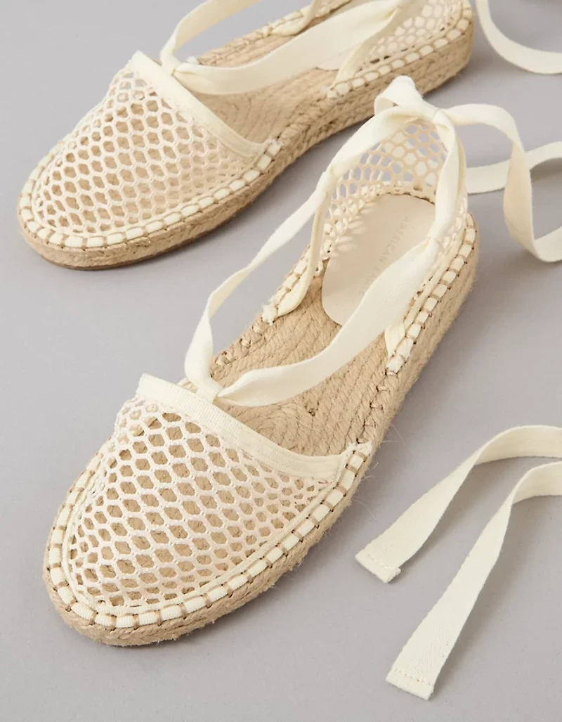 Espadrille lacée en maille AE