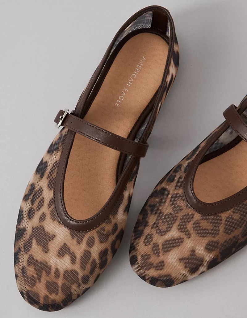 AE Leopard Mesh Ballet Flat