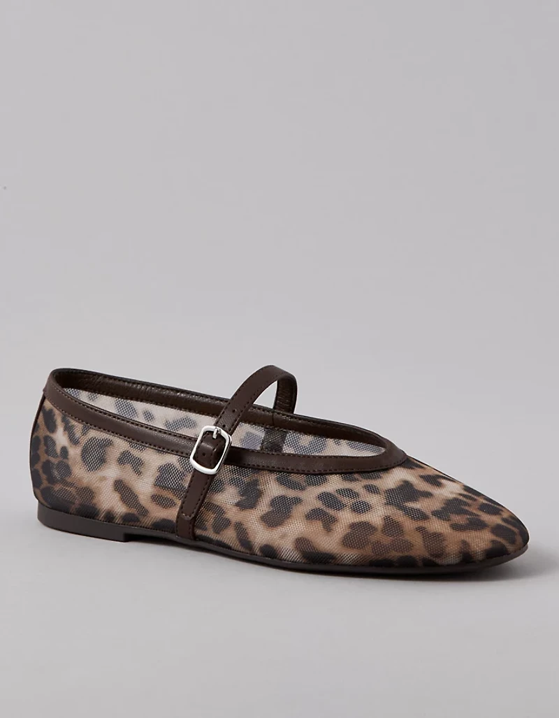 AE Leopard Mesh Ballet Flat