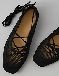 AE Mesh Lace-Up Ballet Flat