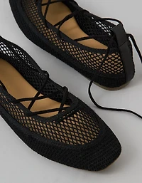 AE Mesh Lace-Up Ballet Flat