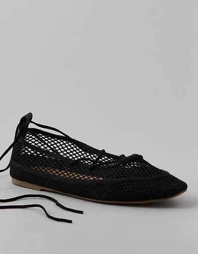 AE Mesh Lace-Up Ballet Flat