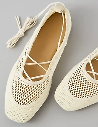 AE Mesh Lace-Up Ballet Flat