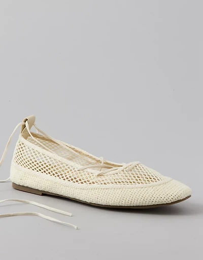 AE Mesh Lace-Up Ballet Flat