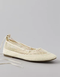 AE Mesh Lace-Up Ballet Flat