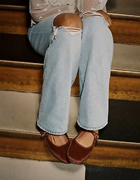 Chaussure à talon plat style Charles IX en velours AE