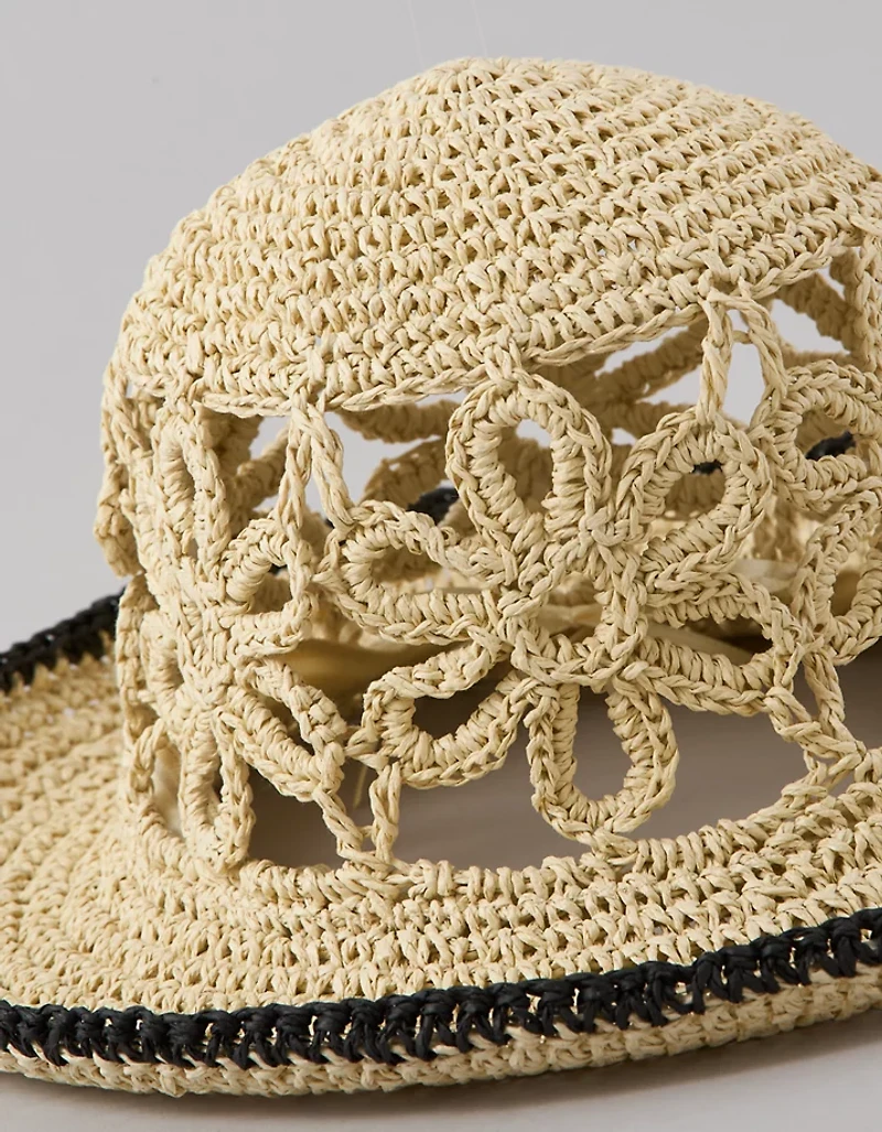 AE Raffia Flower Bucket Hat