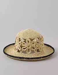 AE Raffia Flower Bucket Hat
