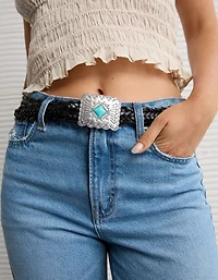 Ceinture plaquée et tressée AE