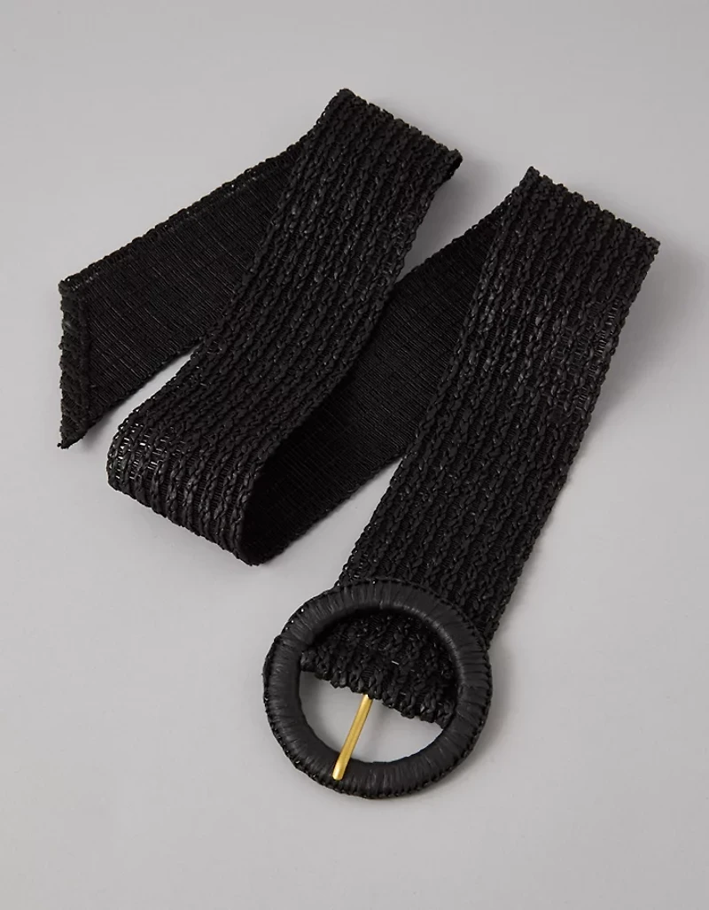 AE Wide Raffia Belt
