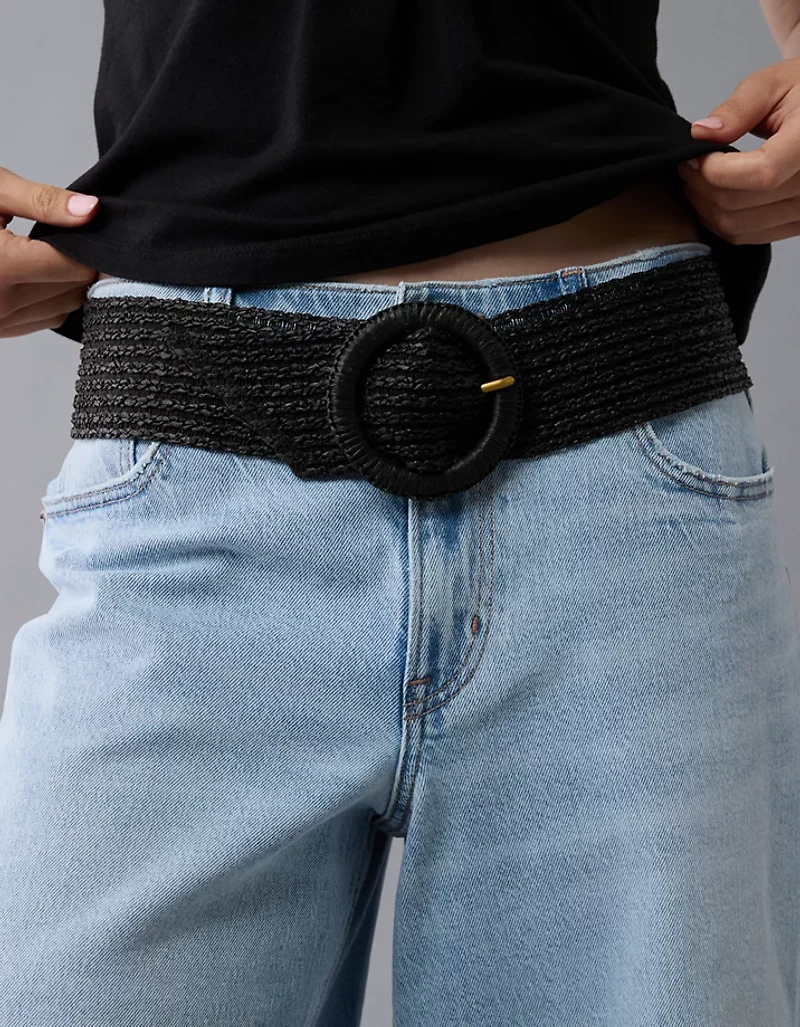 AE Wide Raffia Belt
