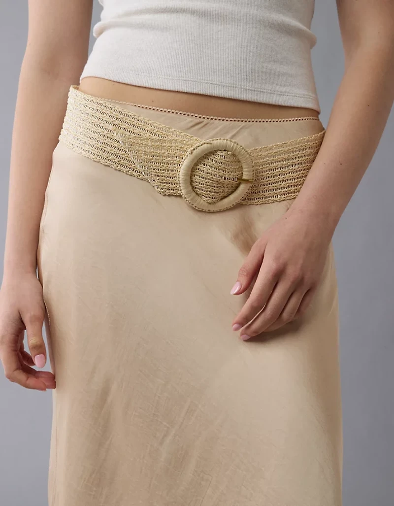 Ceinture large en raphia AE