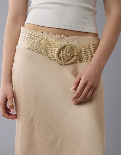 Ceinture large en raphia AE