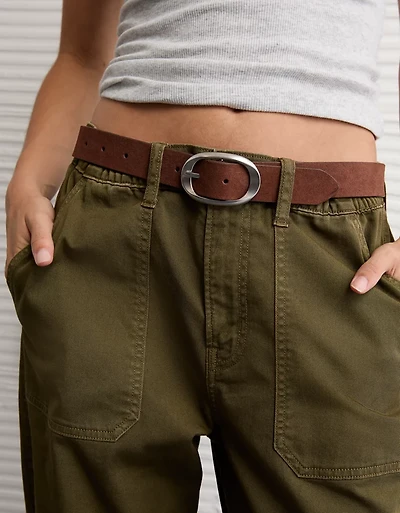 Ceinture ovale en suède à boucle torsadée AE