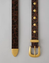 Ceinture western cloutée à imprimé léopard AE