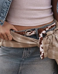 Ceinture de style western à imprimé vache AE
