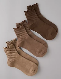AE Ruffle Boyfriend Socks 3-Pack