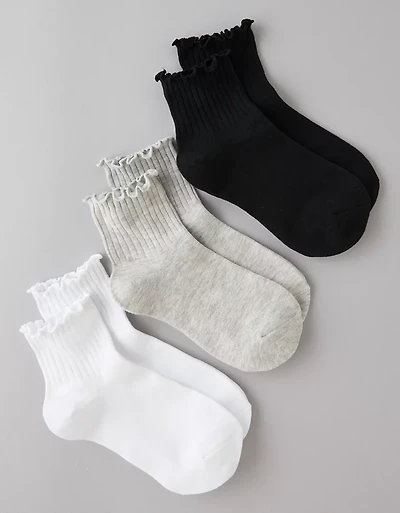 AE Ruffle Boyfriend Socks 3-Pack