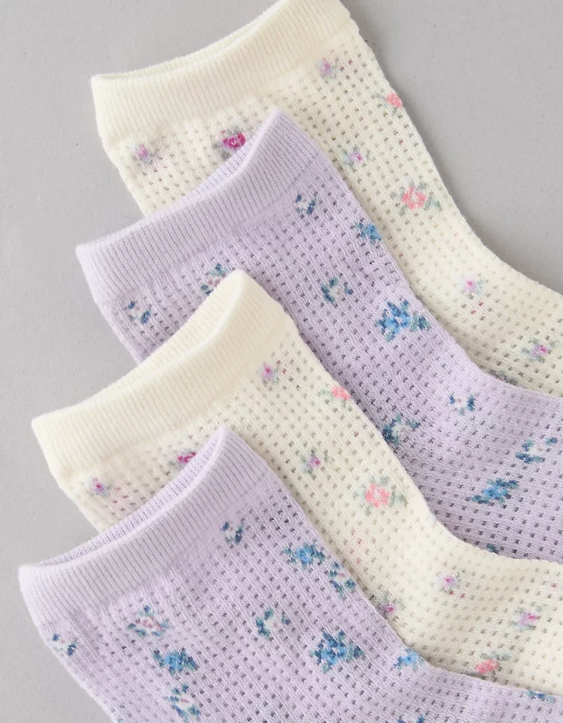 Lot de deux paires de chaussettes petit ami fleur AE