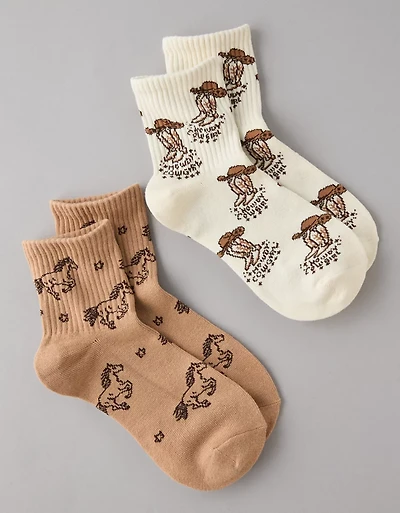 Lot de deux paires de chaussettes petit ami fille du far west AE
