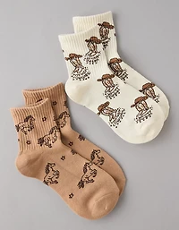 Lot de deux paires de chaussettes petit ami fille du far west AE