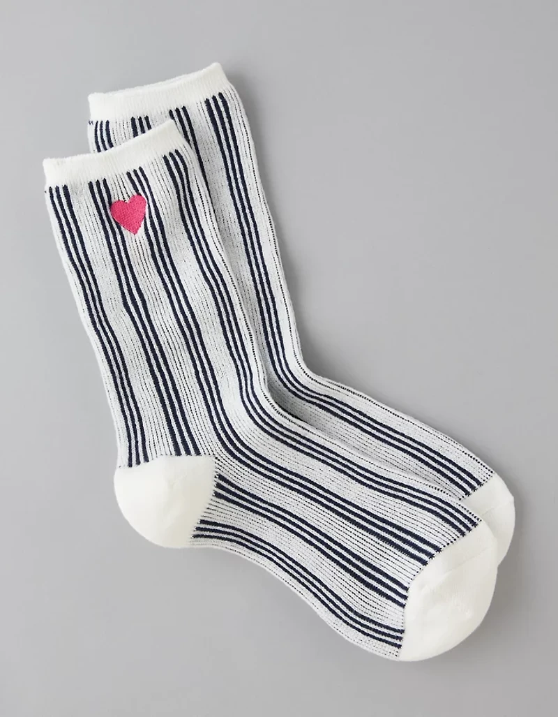 Mi-chaussettes avec rayures brodées AE
