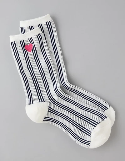Mi-chaussettes avec rayures brodées AE