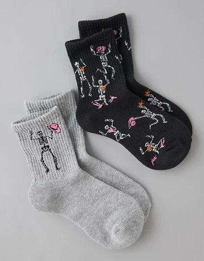 Lot de deux paires de chaussettes de marin squelette de cowgirl AE