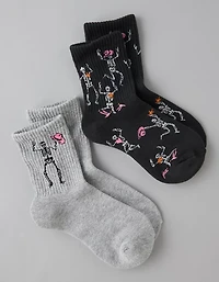 Lot de deux paires de chaussettes de marin squelette de cowgirl AE
