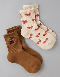 Lot de deux paires de mi-chaussettes courtes à chats AE