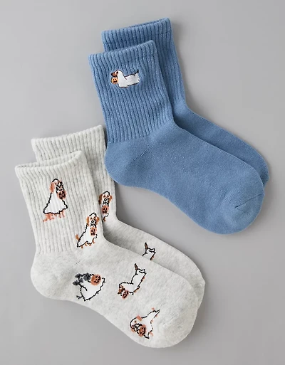 Lot de deux paires de mi-chaussettes Dogs d’Halloween AE
