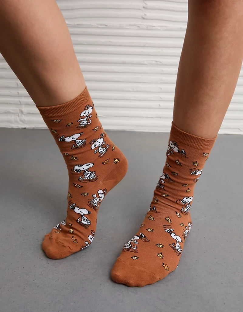Mi-chaussettes à motif automnale Snoopy AE