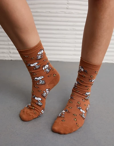 Mi-chaussettes à motif automnale Snoopy AE