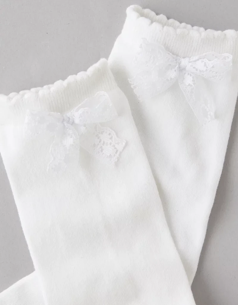 Mi-chaussettes à boucles en dentelle AE