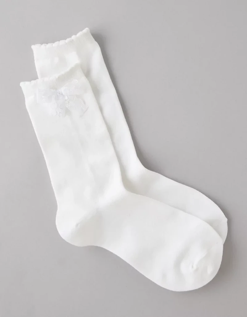 Mi-chaussettes à boucles en dentelle AE