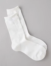 Mi-chaussettes à boucles en dentelle AE