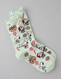 AE Snoopy Cookies Ruffle Crew Socks