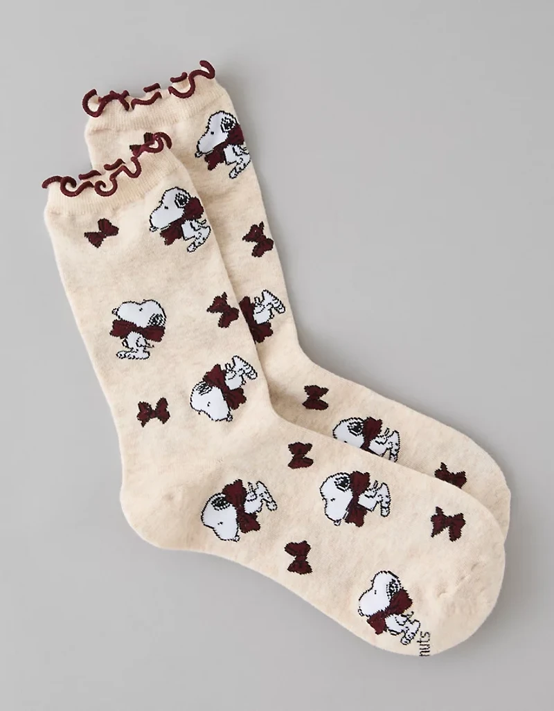 AE Snoopy Ruffle Crew Socks