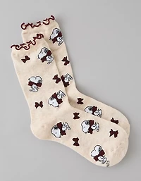 AE Snoopy Ruffle Crew Socks