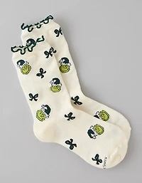 AE Grinch Ruffle Crew Socks