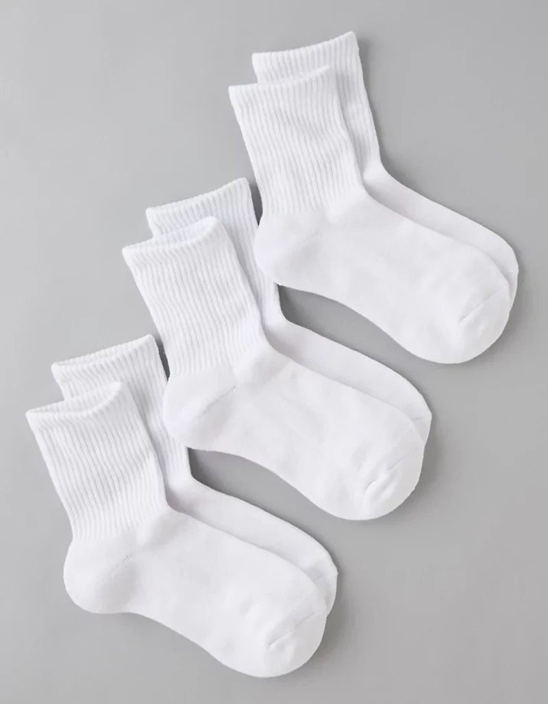 Lot de trois paires mi-chaussettes courtes unies AE