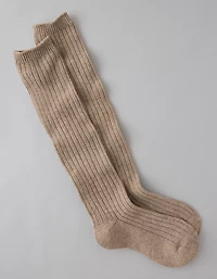 Chaussettes aux genoux en tricot côtelé AE