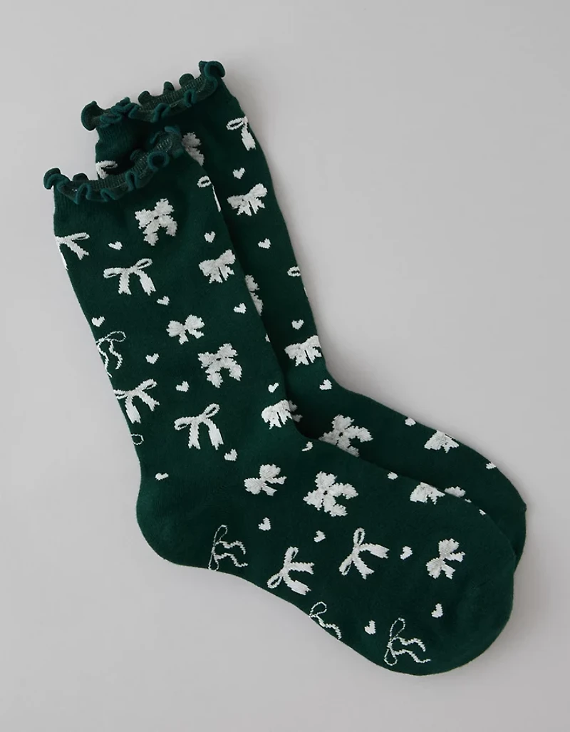 AE Bows Ruffle Crew Socks