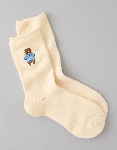 Mi-chaussettes ourson en peluche AE