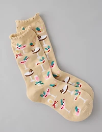AE Christmas Cocktails Crew Socks
