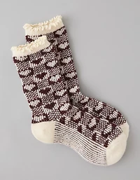 AE Gingham Ruffle Crew Socks