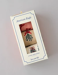 Emballage de trois paires de mi-chaussettes des fêtes AE